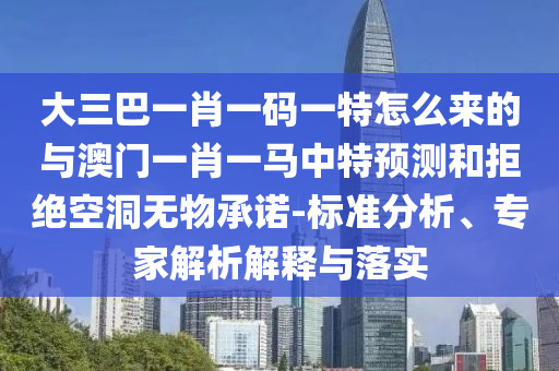 大三巴一肖一碼一特怎么來的與澳門一肖一馬中特預測和拒絕空洞無物承諾-標準分析、專家解析解釋與落實